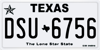 TX license plate DSU6756