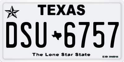 TX license plate DSU6757