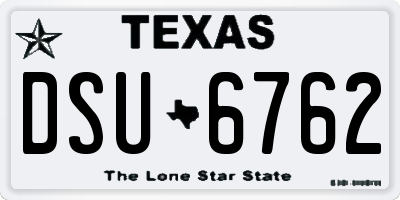 TX license plate DSU6762