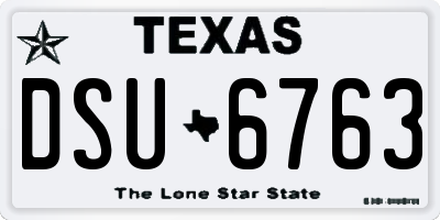 TX license plate DSU6763