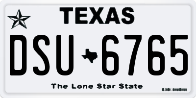 TX license plate DSU6765