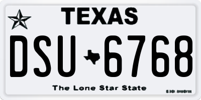 TX license plate DSU6768