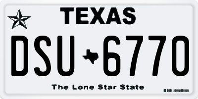 TX license plate DSU6770
