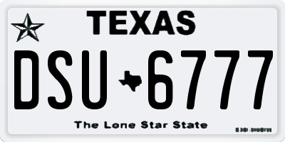 TX license plate DSU6777