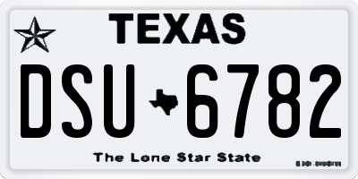 TX license plate DSU6782
