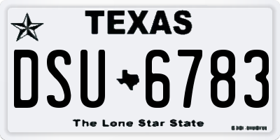 TX license plate DSU6783