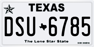 TX license plate DSU6785