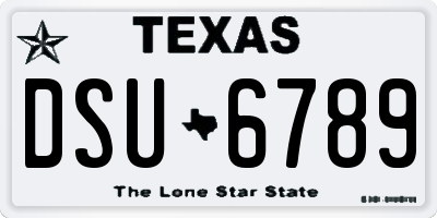 TX license plate DSU6789
