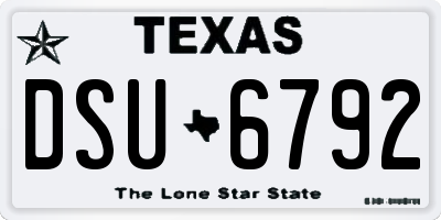 TX license plate DSU6792
