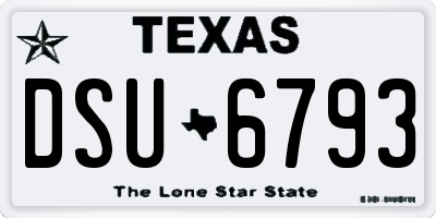 TX license plate DSU6793