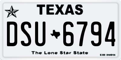 TX license plate DSU6794