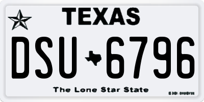 TX license plate DSU6796