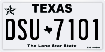 TX license plate DSU7101