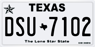 TX license plate DSU7102