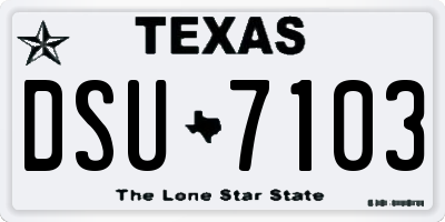 TX license plate DSU7103