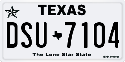 TX license plate DSU7104