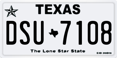 TX license plate DSU7108
