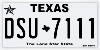 TX license plate DSU7111