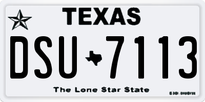 TX license plate DSU7113