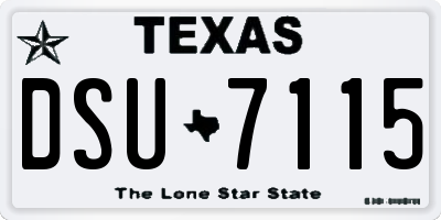 TX license plate DSU7115