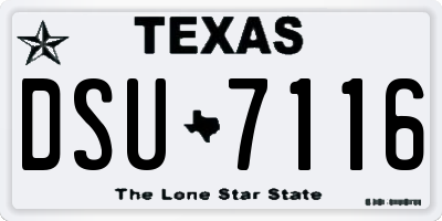 TX license plate DSU7116