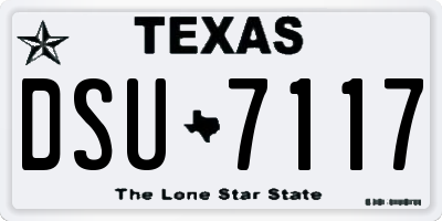 TX license plate DSU7117