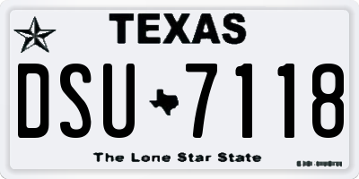 TX license plate DSU7118