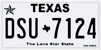TX license plate DSU7124