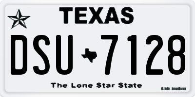 TX license plate DSU7128