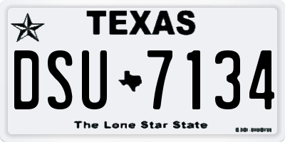 TX license plate DSU7134
