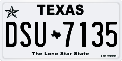 TX license plate DSU7135