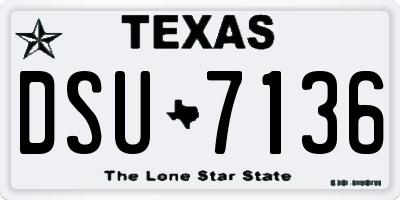 TX license plate DSU7136