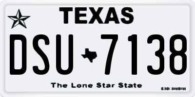 TX license plate DSU7138