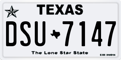 TX license plate DSU7147