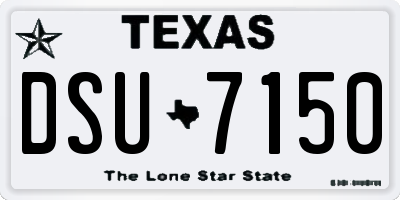 TX license plate DSU7150