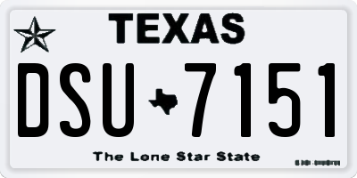 TX license plate DSU7151
