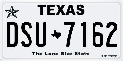 TX license plate DSU7162