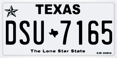 TX license plate DSU7165