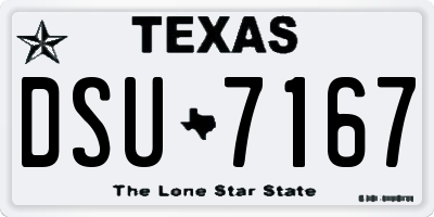 TX license plate DSU7167
