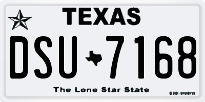 TX license plate DSU7168