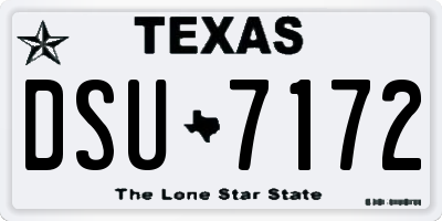 TX license plate DSU7172
