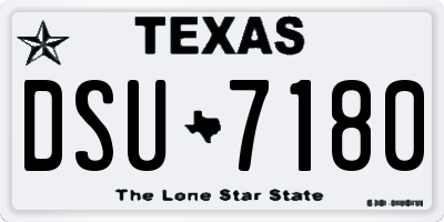 TX license plate DSU7180