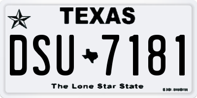 TX license plate DSU7181