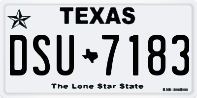 TX license plate DSU7183