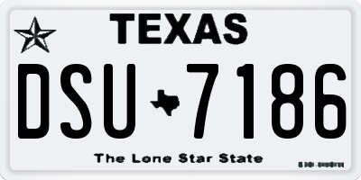 TX license plate DSU7186