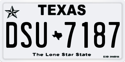 TX license plate DSU7187