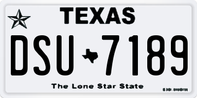 TX license plate DSU7189