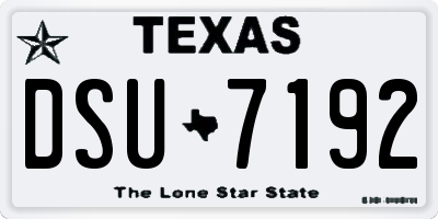 TX license plate DSU7192