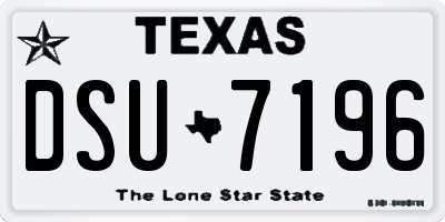 TX license plate DSU7196