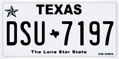 TX license plate DSU7197